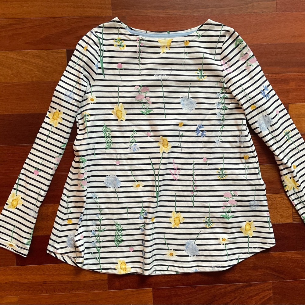 New Joules sz 2 flower long sleeve top tee